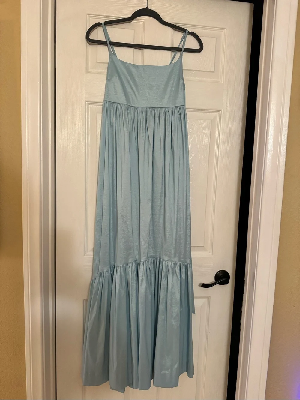 NWOT Abercrombie Light Blue Spaghetti Strap Baby Doll Maxi Dress - Picture 1 of 2